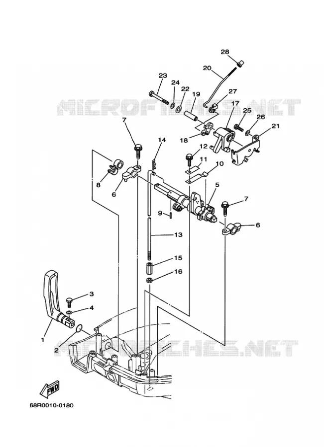GASBEDIENING Yamaha OUTBOARD ENGINES 6hp (4.4kW) 2004 F6  F6MLHC
