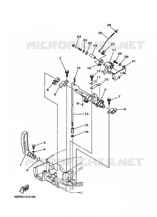GASBEDIENING Yamaha OUTBOARD ENGINES 6hp (4.4kW) 2003 F6  F6AMHS