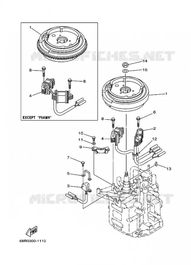 DYNAMO Yamaha OUTBOARD ENGINES 6hp (4.4kW) 2003 F6  F6AMHL