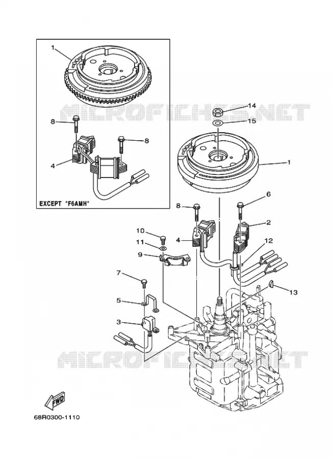 DYNAMO Yamaha OUTBOARD ENGINES 6hp (4.4kW) 2001 F6  F6A