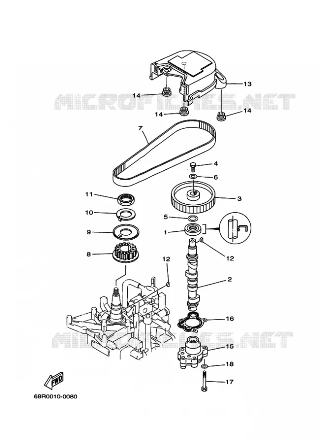 OLIEPOMP Yamaha OUTBOARD ENGINES 6hp (4.4kW) 2001 F6  F6A