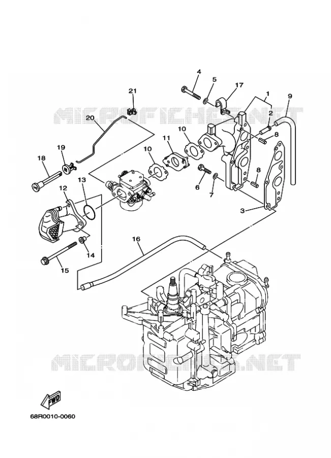 INLAAT Yamaha OUTBOARD ENGINES 6hp (4.4kW) 2001 F6  F6A