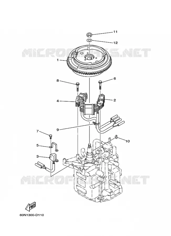 DYNAMO Yamaha OUTBOARD ENGINES 6hp (4.4kW) 2005 F6  F6BMHL