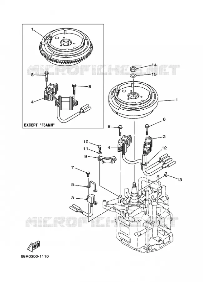 DYNAMO Yamaha OUTBOARD ENGINES 6hp (4.4kW) 2004 F6  F6BMHL