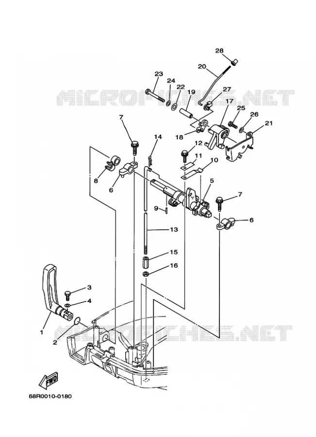GASBEDIENING Yamaha OUTBOARD ENGINES 6hp (4.4kW) 2003 F6  F6BMHS