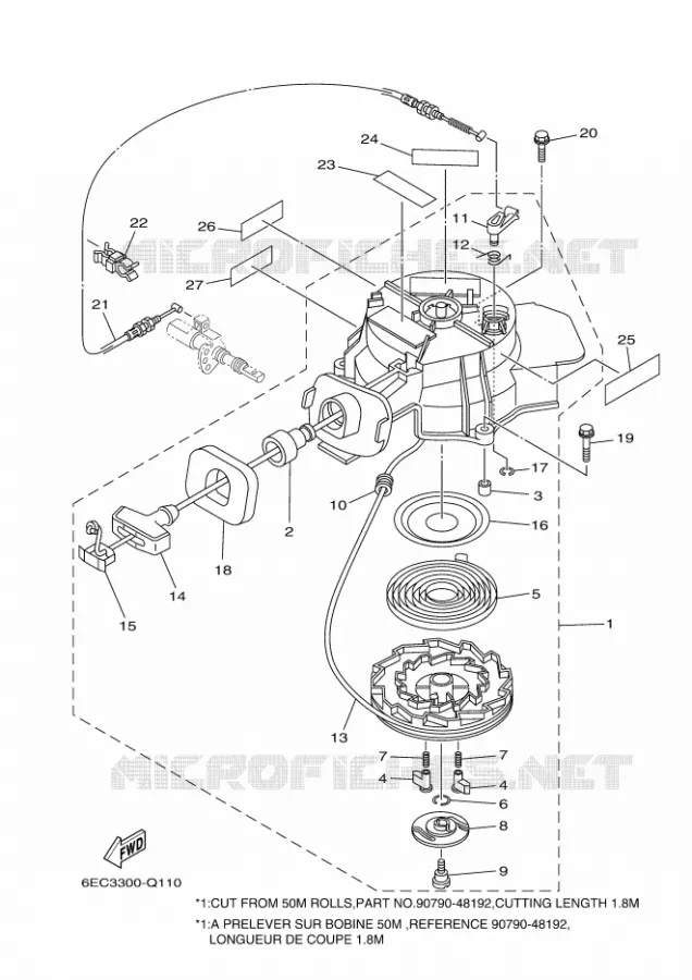 STARTMOTOR Yamaha OUTBOARD ENGINES 6hp (4.4kW) 2016 F6  F6CMHS