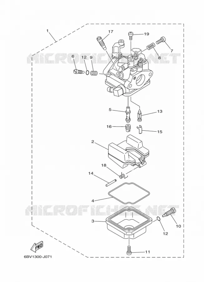 CARBURATEUR  Yamaha OUTBOARD ENGINES 6hp (4.4kW) 2012 F6  F6CMHS