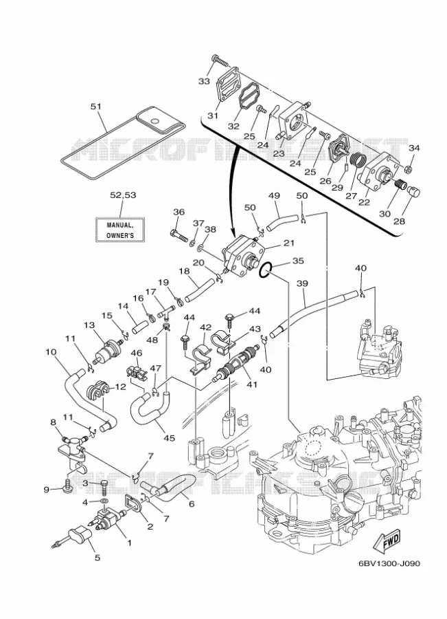 BRANDSTOF SYSTEEM 2 Yamaha OUTBOARD ENGINES 6hp (4.4kW) 2011 F6  F6CMHS