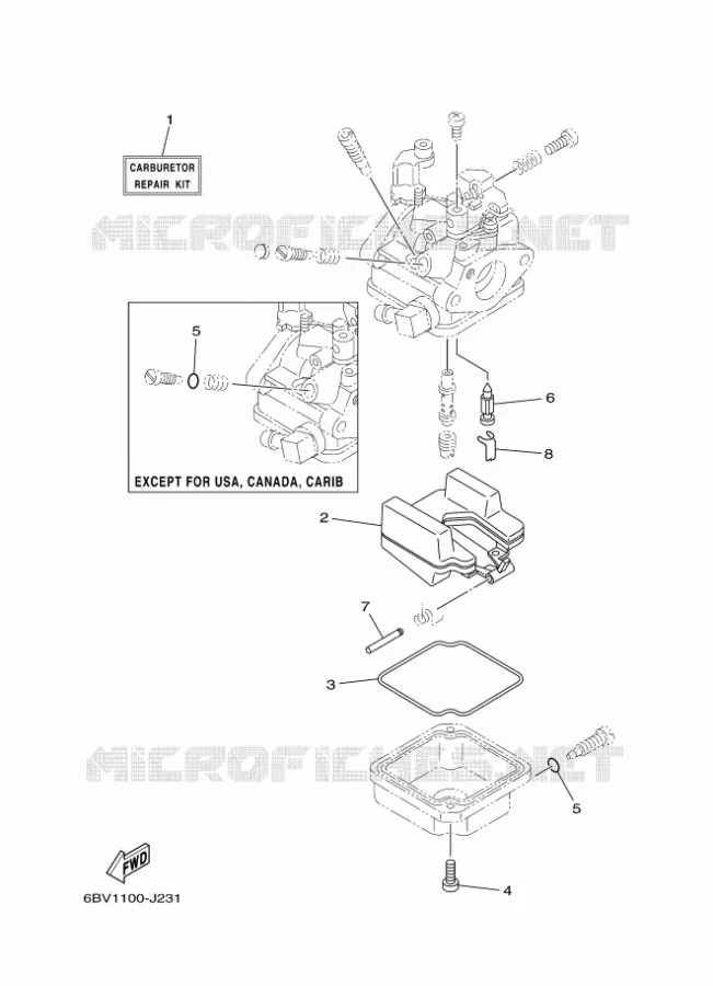 REPARATIESET 2 Yamaha OUTBOARD ENGINES 6hp (4.4kW) 2011 F6  F6CMHS