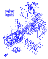 CILINDER / CARTERDELEN voor Yamaha F8B 4 Stroke, Electric Start 1992