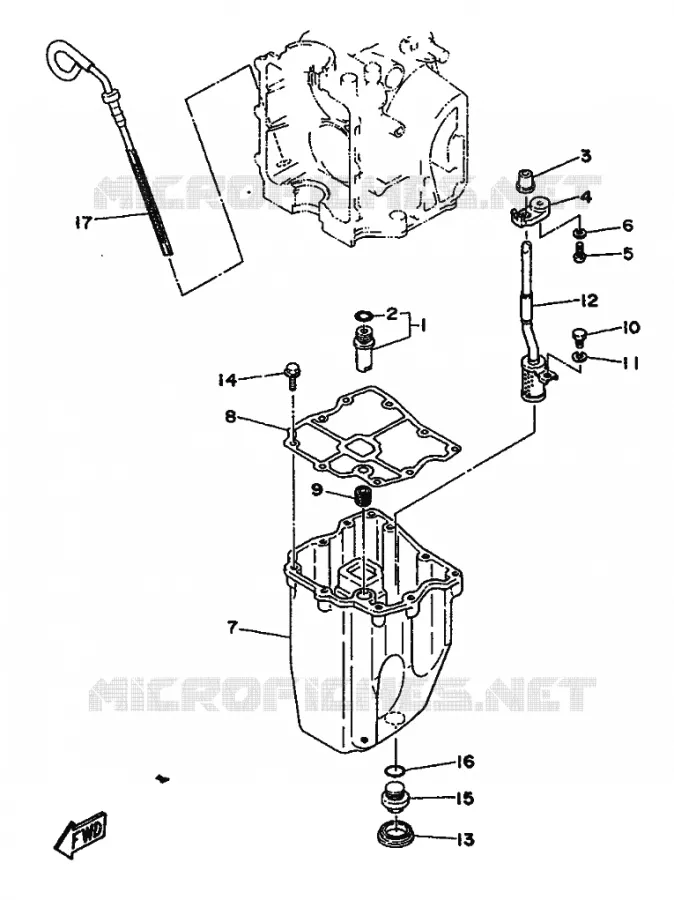 VENTILATEUR D'HUILE Yamaha OUTBOARD ENGINES 8hp (5.9kW) 1992 F8  F8BE