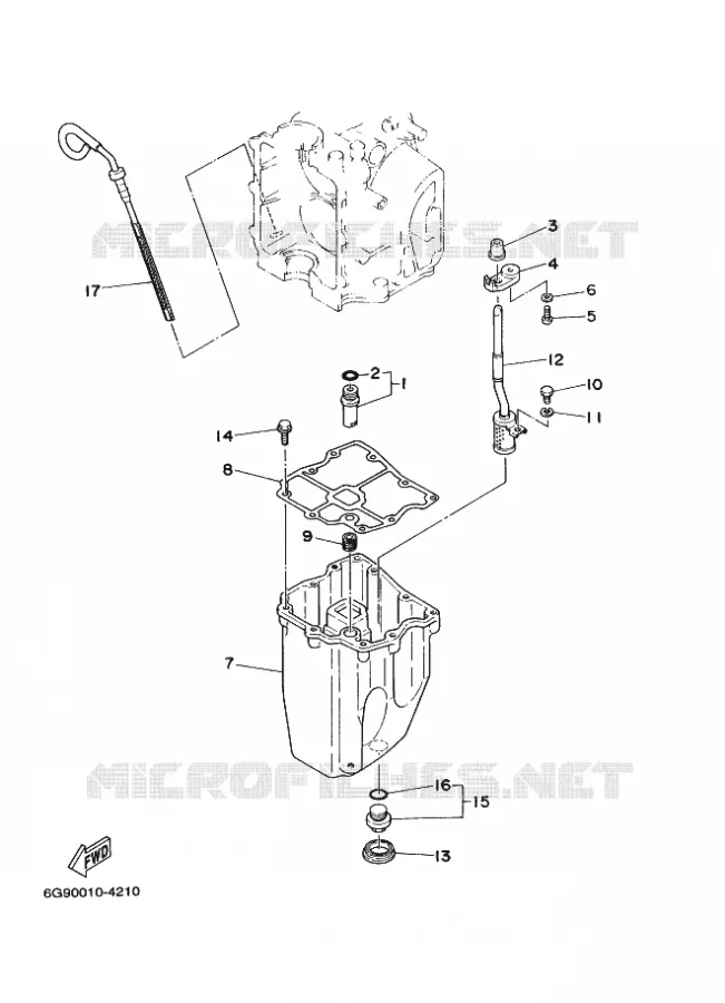 VENTILATEUR D'HUILE Yamaha OUTBOARD ENGINES 8hp (5.9kW) 1999 F8  F8BM