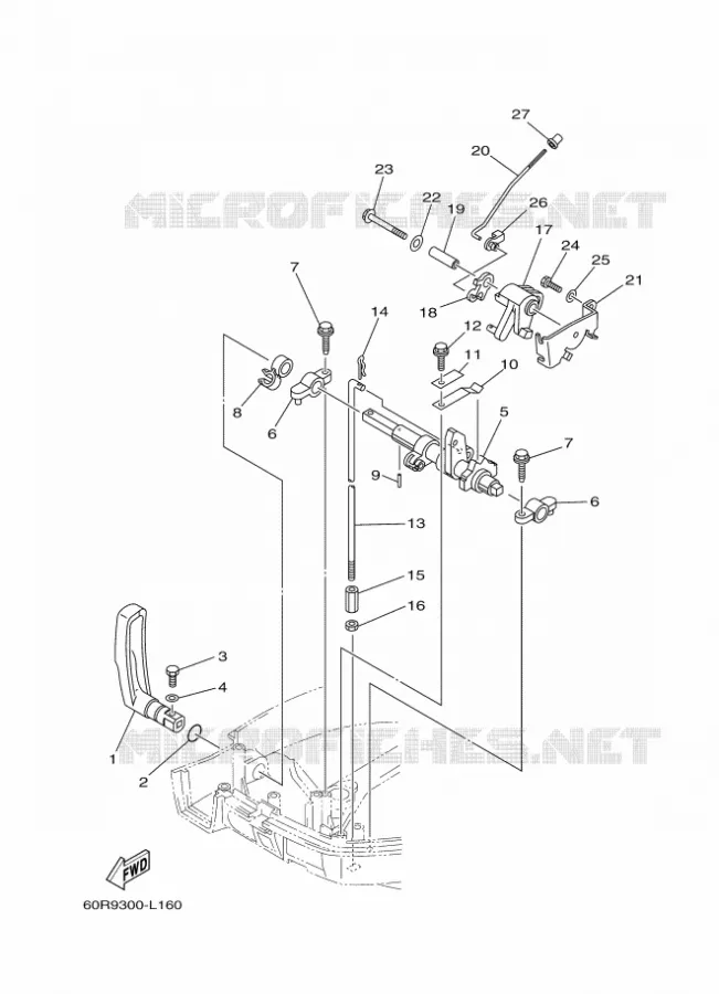 GASBEDIENING Yamaha OUTBOARD ENGINES 8hp (5.9kW) 2014 F8  F8CMHS