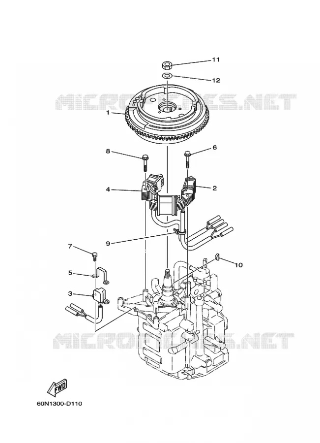 DYNAMO Yamaha OUTBOARD ENGINES 8hp (5.9kW) 2013 F8  F8CMHS