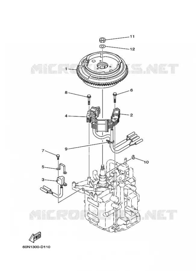 DYNAMO Yamaha OUTBOARD ENGINES 8hp (5.9kW) 2013 F8  F8CMHL