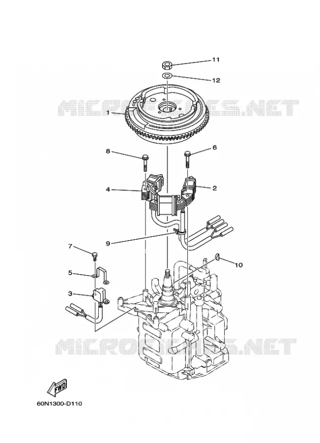 DYNAMO Yamaha OUTBOARD ENGINES 8hp (5.9kW) 2011 F8  F8CMHS