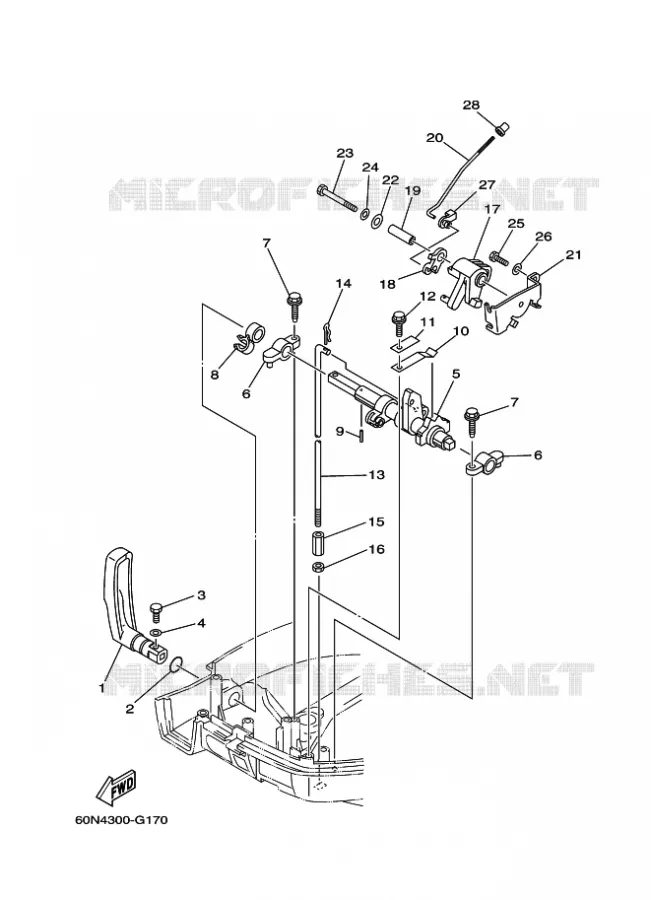 GASBEDIENING Yamaha OUTBOARD ENGINES 8hp (5.9kW) 2009 F8  F8CMSH-2009