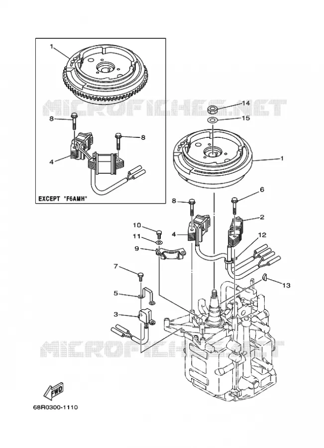 DYNAMO Yamaha OUTBOARD ENGINES 8hp (5.9kW) 2004 F8  F8CMHS