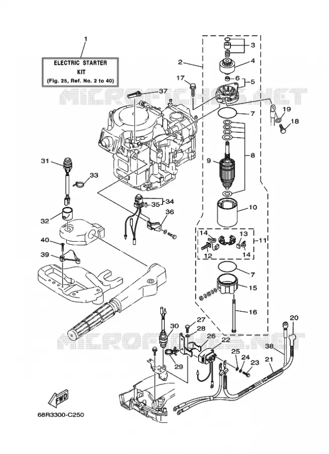 OPTIONELE ONDERDELEN Yamaha OUTBOARD ENGINES 8hp (5.9kW) 2004 F8  F8MSHC