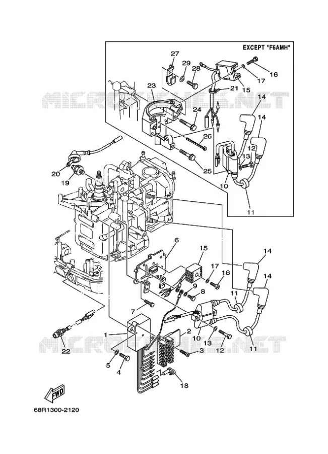 ELECTRISCH 1 Yamaha OUTBOARD ENGINES 8hp (5.9kW) 2002 F8  F8MSHA