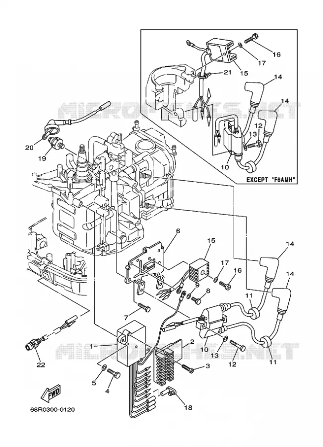 ELECTRISCH 1 Yamaha OUTBOARD ENGINES 8hp (5.9kW) 2000 F8  F8C