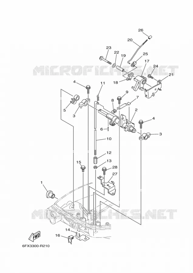 GASBEDIENING 1 Yamaha OUTBOARD ENGINES 8hp (5.9kW) 2017 F8  F8FMHS