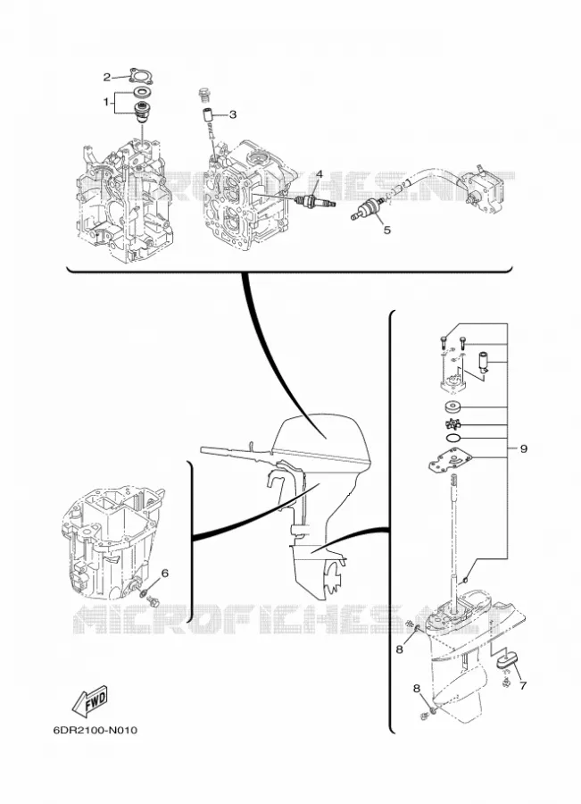ONDERHOUDSDELEN Yamaha OUTBOARD ENGINES 8hp (5.9kW) 2017 F8  F8FMHS