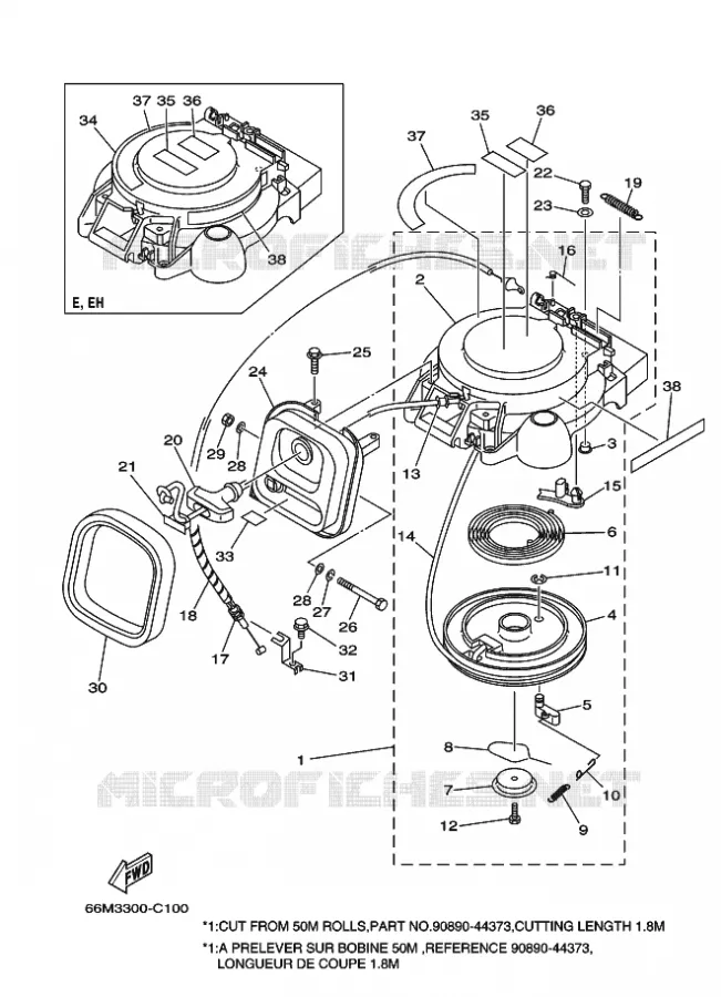 KICKSTART PEDALEN Yamaha OUTBOARD ENGINES 9.9hp (7.3kW) 2007 F9.9  F9.9C
