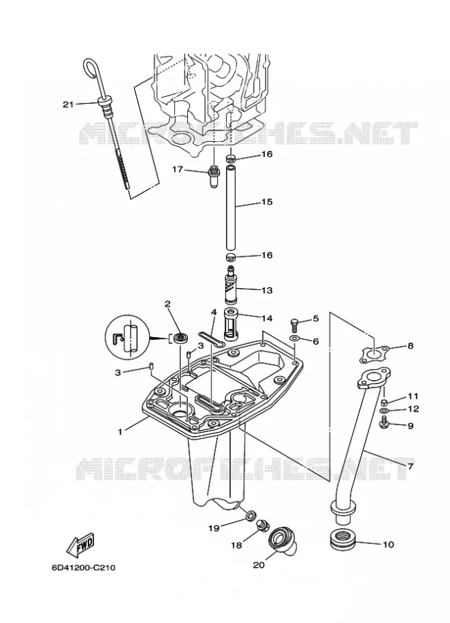 OIL PAN Yamaha OUTBOARD ENGINES 9.9hp (7.3kW) 2006 F9.9  F9.9CEL