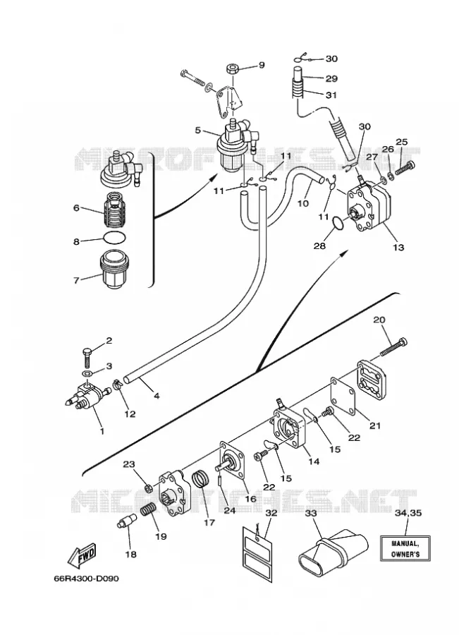 BENZINE TANK Yamaha OUTBOARD ENGINES 9.9hp (7.3kW) 2006 F9.9  F9.9CMHL