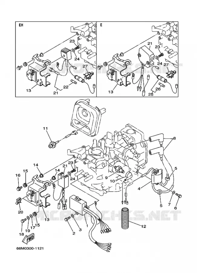 ELECTRISCH 1 Yamaha OUTBOARD ENGINES 9.9hp (7.3kW) 2004 F9.9  F9.9CMHS