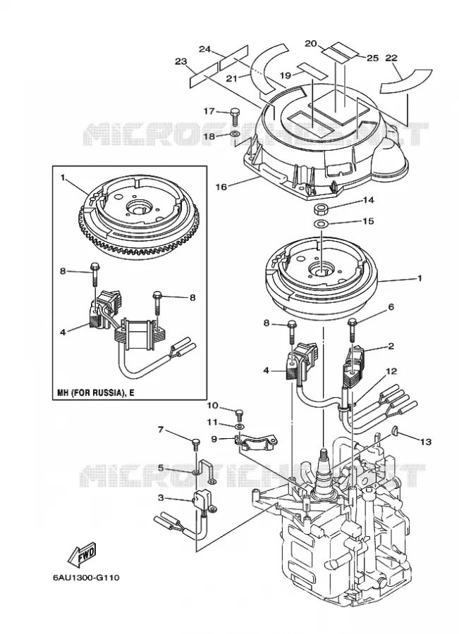 GENERATOR Yamaha OUTBOARD ENGINES 9.9hp (7.3kW) 2012 F9.9F  F9.9FMHS