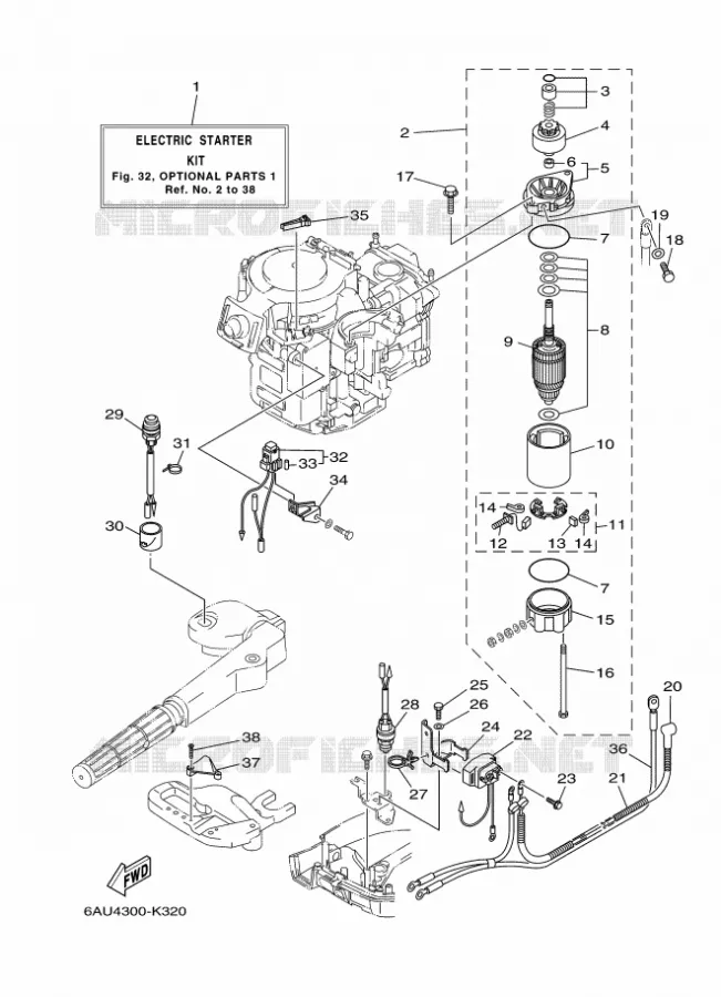 OPTIONELE ONDERDELEN 1 Yamaha OUTBOARD ENGINES 9.9hp (7.3kW) 2012 F9.9  F9.9FMHL