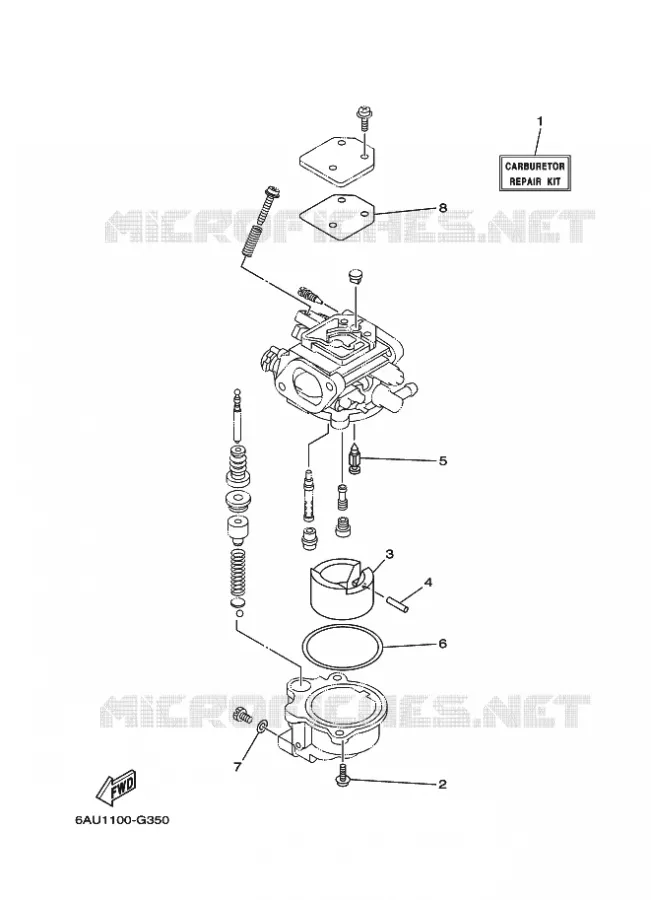 REPARATIESET 2 Yamaha OUTBOARD ENGINES 9.9hp (7.3kW) 2011 F9.9  F9.9FMHS