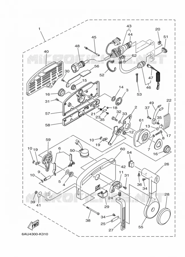 AFSTANDSBEDIENING Yamaha OUTBOARD ENGINES 9.9hp (7.3kW) 2011 F9.9  F9.9FEL