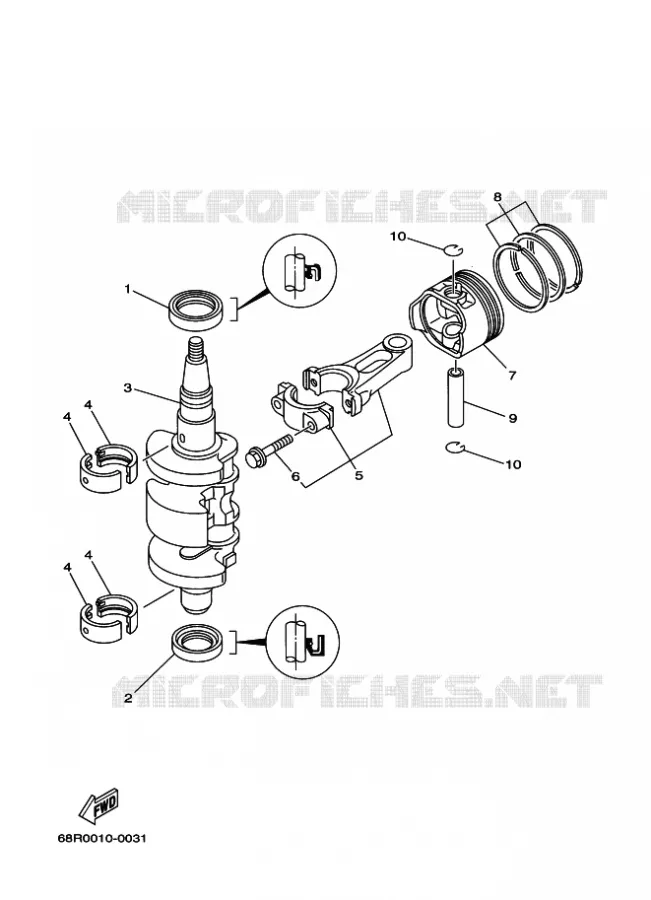 KRUKAS / ZUIGER Yamaha OUTBOARD ENGINES 9.9hp (7.3kW) 2010 F9.9  F9.9FMHL