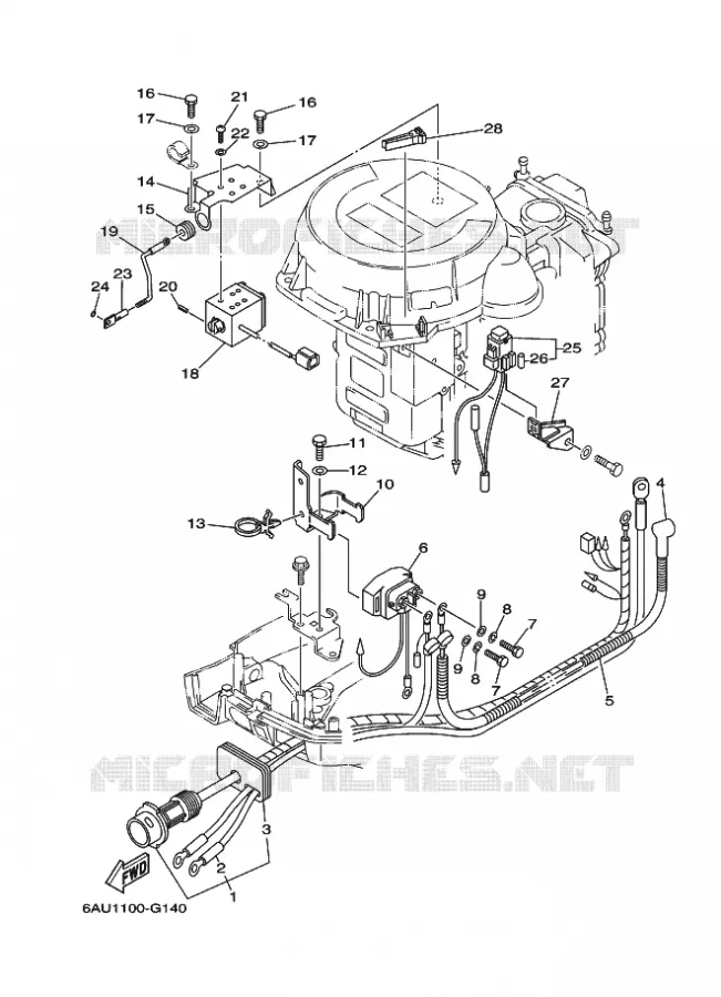 ELECTRISCH 2 Yamaha OUTBOARD ENGINES 9.9hp (7.3kW) 2009 F9.9  F9.9FES