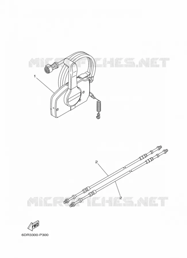 AFSTANDSBEDIENING Yamaha OUTBOARD ENGINES 9.9hp (7.3kW) 2018 F9.9  F9.9HE1L