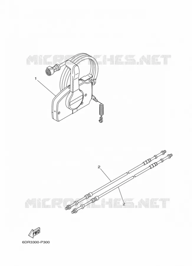 AFSTANDSBEDIENING Yamaha OUTBOARD ENGINES 9.9hp (7.3kW) 2016 F9.9  F9.9HES