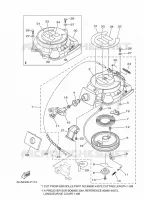 KICKSTART PEDALEN voor Yamaha F9.9H Manual Starter, Tiller Handle, Manual Tilt, Shaft 15