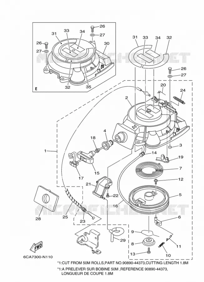 KICKSTART PEDALEN Yamaha OUTBOARD ENGINES 9.9hp (7.3kW) 2014 F9.9  F9.9HMHS