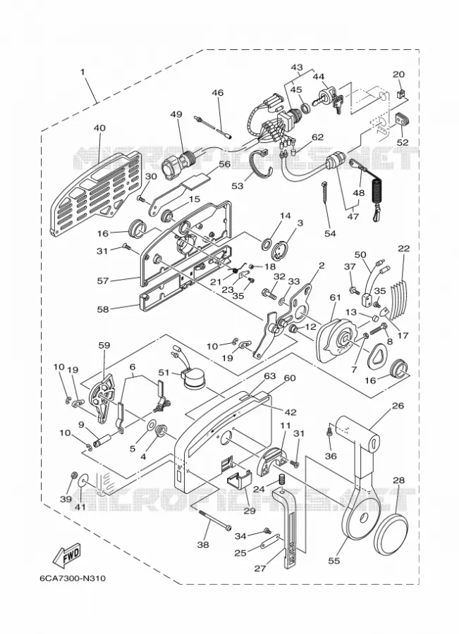 AFSTANDSBEDIENING Yamaha OUTBOARD ENGINES 9.9hp (7.3kW) 2014 F9.9  F9.9HES