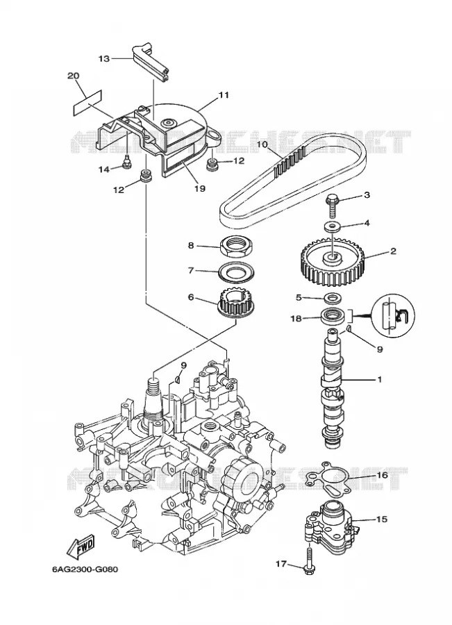 OLIEPOMP Yamaha OUTBOARD ENGINES 9.9hp (7.3kW) 2010 F9.9  F9.9HMHS