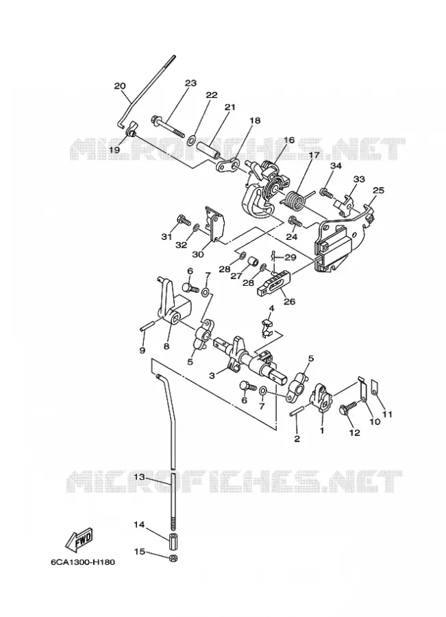 GASBEDIENING Yamaha OUTBOARD ENGINES 9.9hp (7.3kW) 2012 F9.9  F9.9HMHS