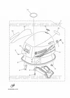 BOVENKAP voor Yamaha F9.9H Manual Starter, Tiller Handle, Manual Tilt, Shaft 20