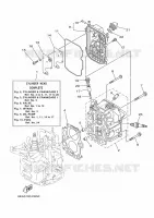CILINDER / CARTERDELEN 2 voor Yamaha F9.9J Electric Starter, Remote control, Manual Tilt, Shaft 15