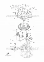 GENERATOR voor Yamaha F9.9J Electric Starter, Remote control, Manual Tilt, Shaft 15