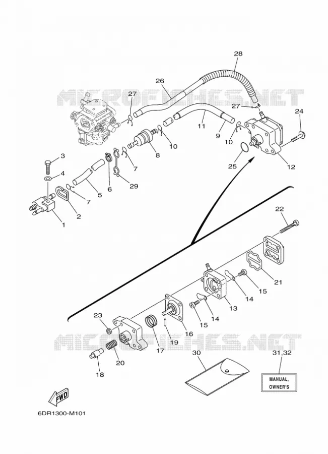 BENZINE TANK Yamaha OUTBOARD ENGINES 9.9hp (7.3kW) 2014 F9.9  F9.9JMHL