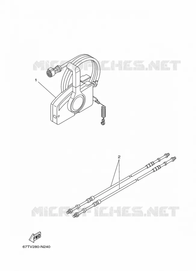 AFSTANDSBEDIENING Yamaha OUTBOARD ENGINES 9.9hp (7.3kW) 2014 F9.9  F9.9JEL