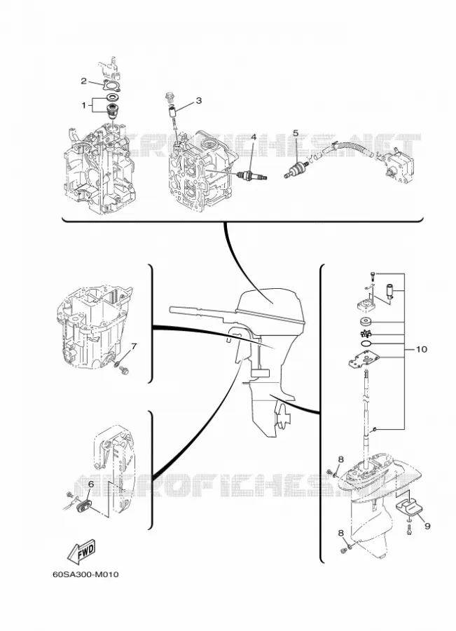ONDERHOUDSDELEN Yamaha OUTBOARD ENGINES 8hp (5.9kW) 2013 FT8  FT8DEPL